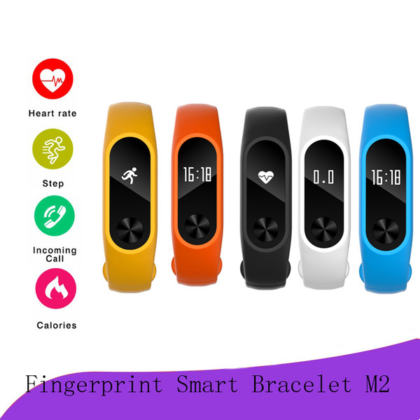 Fingerprint Smart Bracelet M2 WaWaterproof Wristband Heart Rate Monitor Fitness Tracker Bluetooth Smart Band for Android iOS Phone Smartband