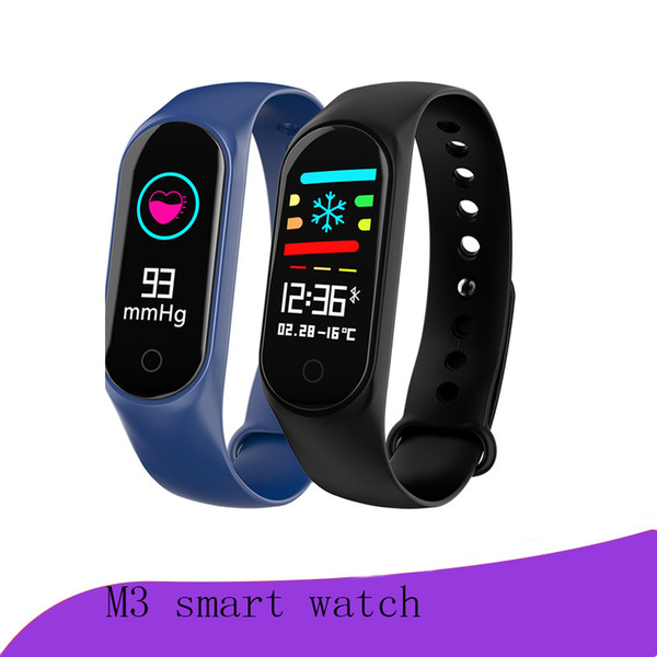 m3 smart watchColor-screen IP67 Fitness Tracker blood pressure Heart Rate Monitor Smart band For Android IOS phone