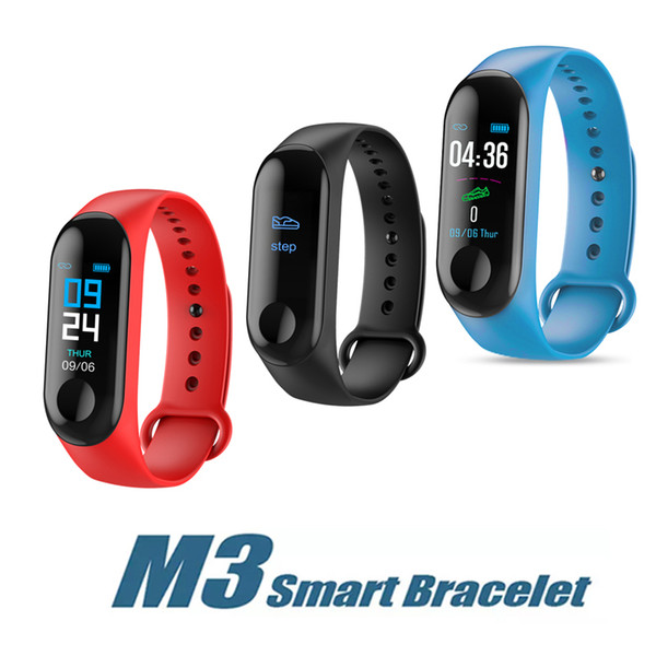 new M3 Smart Band Blood Pressure Fitness Tracker Pedometer Heart Rate Monitor Smart Bracelet Wristband For IOS Android Phone