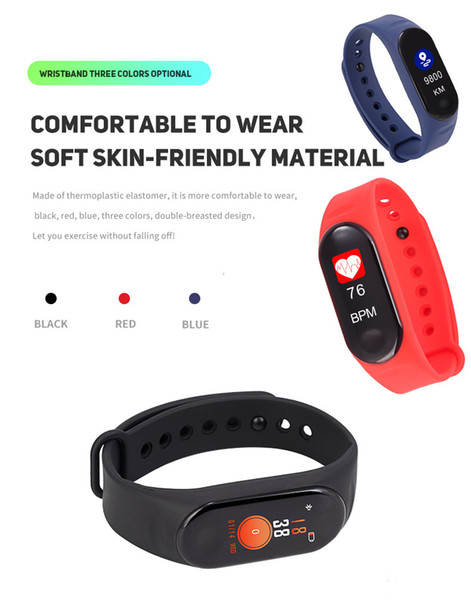 2018 new M3 color screen smart bracelet heart rate monitoring information push bluetooth sports bracelet manufacturer made in China movemen