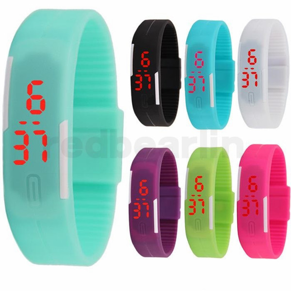 watches Rubber Sports rectangle led Digital Display touch screen watches Rubber belt silicone bracelets Wrist watches 100pcs