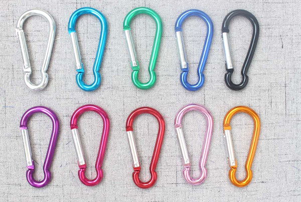 10PCs Outdoor Sports Multi Colors Aluminium Alloy Safety Buckle Keychain Climbing Button Carabiner Camping Hiking Hook