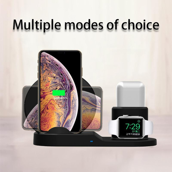 Quick Qi Wireless Charger for Apple watch 1 2 3 4 iPhone XS Max XR X 8 Plus Samsung holder AirPods Fast Charging Stand base