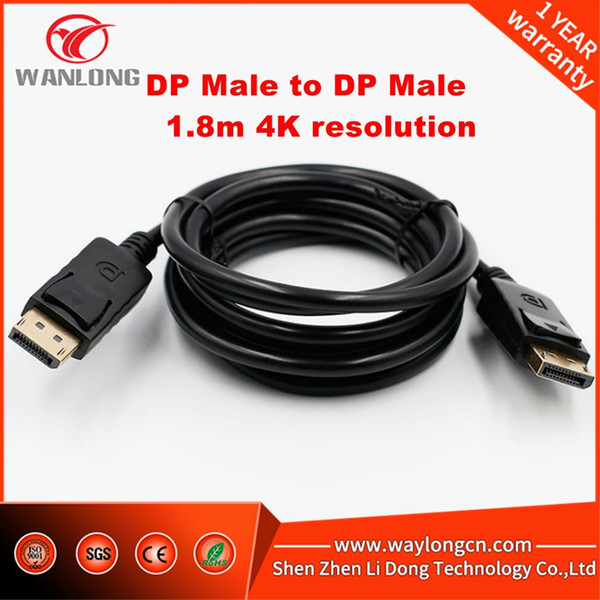 DisplayPort to DisplayPort Male to Male 1.8m DP1.4 connector DP support 1080P resolution converter