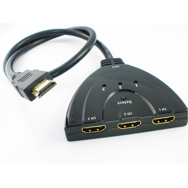 HDMI 3 in 1 Out Pigtail Adapter HDMI Auto Switch Extender Switcher Splitter Hub With Cable For HDTV 1080PHot New Arrival