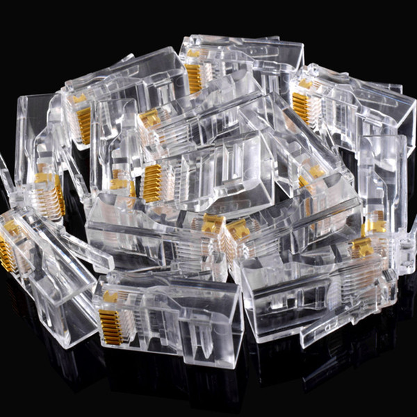 10000pcs Gold plated RJ45 Net Network Modular Plug Cat5 CAT5e Connector New Drop Shipping