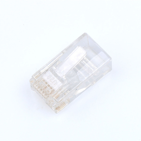 Wholesale- 10pcs RJ45 RJ-45 Modular Jack CAT5 Modular Plug Network Connector for UTP Cat5 Cat5e Cat6 Network Cable Crystal Heads 8P8C