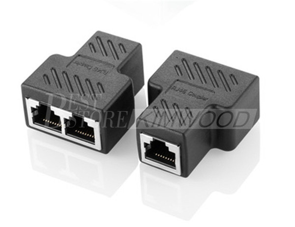 RJ45 Splitter Connectors 1 to 2 Ways Ethernet cables interface RJ-45 Socket Adapter 8P8C HUB Network LAN Internet PC laptop router c