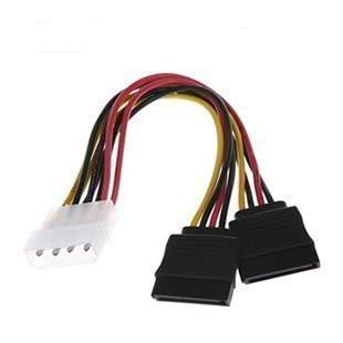 Wholesale- F04227 IDE Molex to 2 Serial ATA SATA Y Splitter 4 Pin Hard Drive Power Adapter Cable Cord