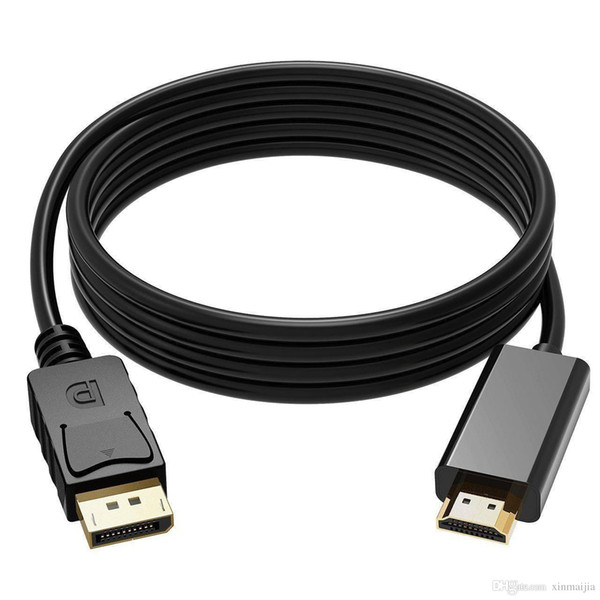 Black 6FT Display Port Display Port DP to HDMI Cable Adapter Gold Plated Black Hot Sale