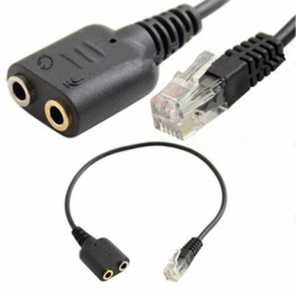 Double turn 3.5 MM RJ9 crystal head computer headphones to telephone switch 3.5mm audio jack Connectors adapter cable