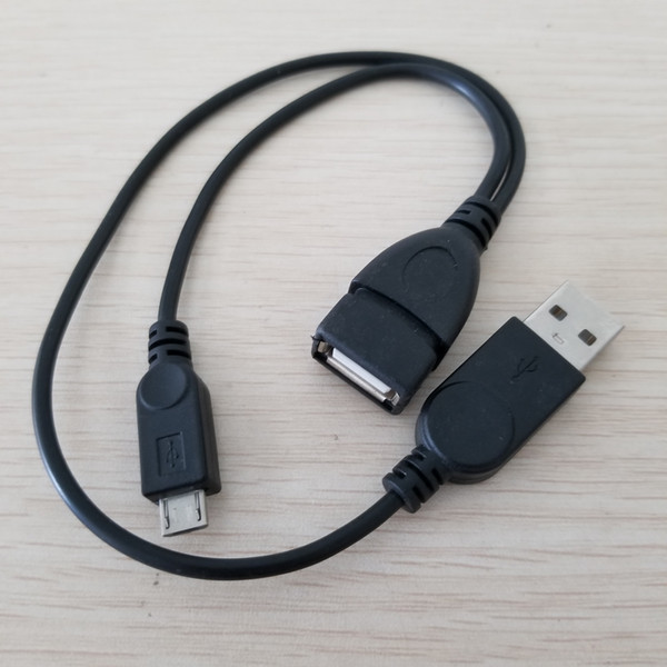 USB Type A Female to USB Type A Male & Micro USB Male Splitter OTG Data Extension Cable 30+20cm