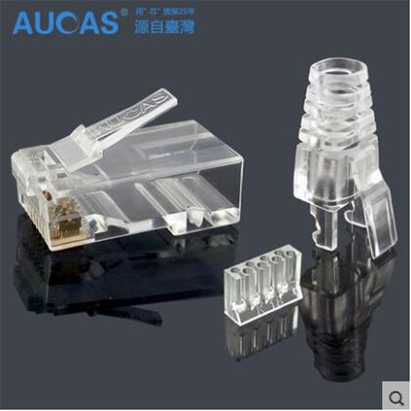 Aucas High Speed rj45 cat6 plug 8P8C computer network cable connector modular plug cat 3-piece suit Free Shipping