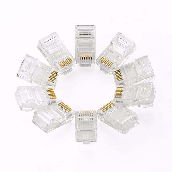 Universal RJ45 Connector 10Pcs RJ45 Cat5e Straight Network Cable Ethernet LAN Connector