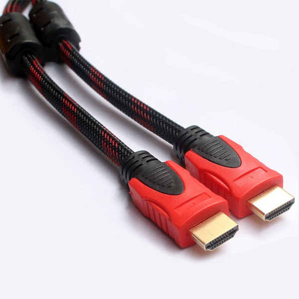 1.4V High Speed HDMI Cable Gold Plated Connection with Red and black mesh 1080P 1.5m,3m,5m,10m,15m,20m