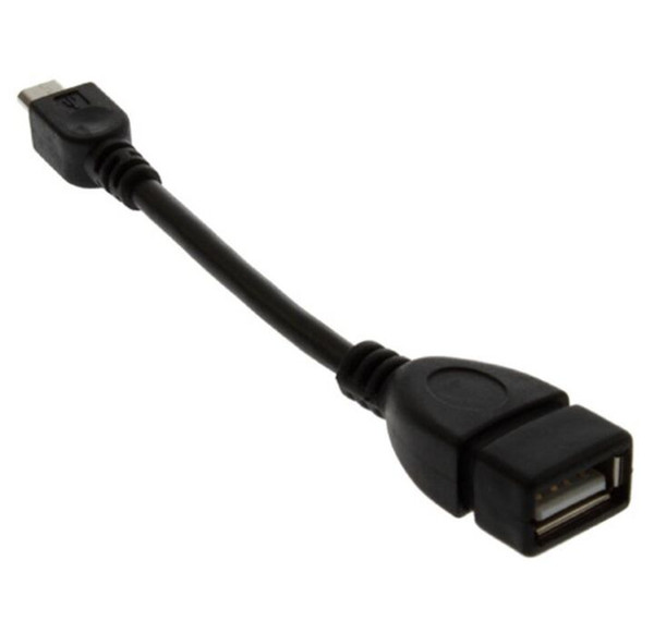 New Micro USB B Male to USB 2.0 A Female OTG Data Host Cable-Black OTG Cable