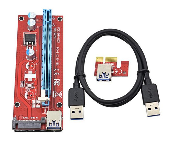 Latest version ver007S board PCI-E PCI E Express 1X to 16X Riser Card USB 3.0 Cable for Bitcoin Litecoin Mine 60cm