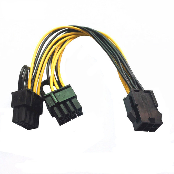 GPU 6 pin / 8pin 8 pin Female to dual PCI-E PCI 8pin ( 6+2 pin ) Male power cable wire For graphics card BTC Miner 20cm length