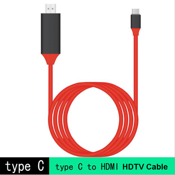 2M USB-C Type C To HDMI Video 4k*2k UHD 60hz HDTV Cable Plug and Play HD Display Cables For Galaxy S8 Macbook Laptop