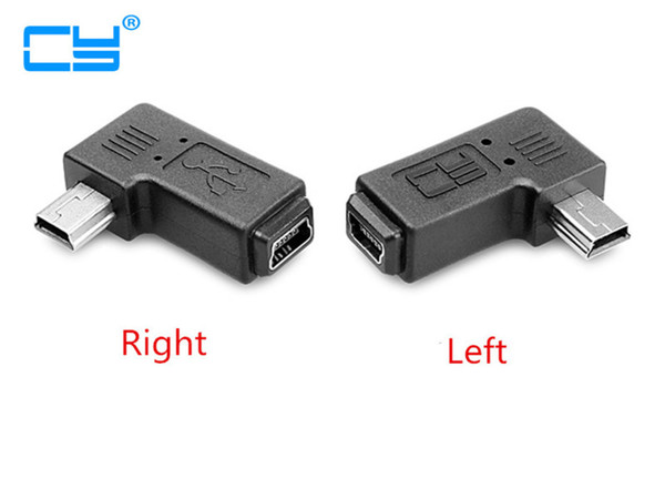 Mini USB elbow male to female 90 degree adapter Left and right angle Mini USB 5pin Extended adapter