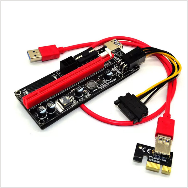 Ver 009s 1x to 16x PCI Express Riser Card PCI-E Extender USB3.0 Cable dual 6pin 4pin molex SATA to 6Pin for ETH Bitcoin Mining Miner MQ100