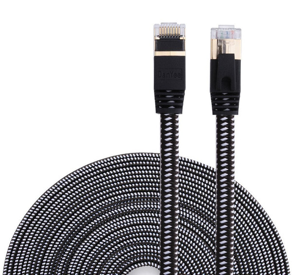 Cat 7 Ethernet Cable, Nylon Braided 3ft CAT7 High Speed Professional Gold Plated Plug STP Wires CAT 7 RJ45 Ethernet Cable 3ft