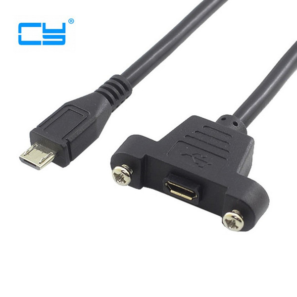 Micro-USB 5pin Micro USB USB 2.0 Male Connector to Micro 2.0 Female Extension Cable 30cm 50cm With screws Panel Mount Hole