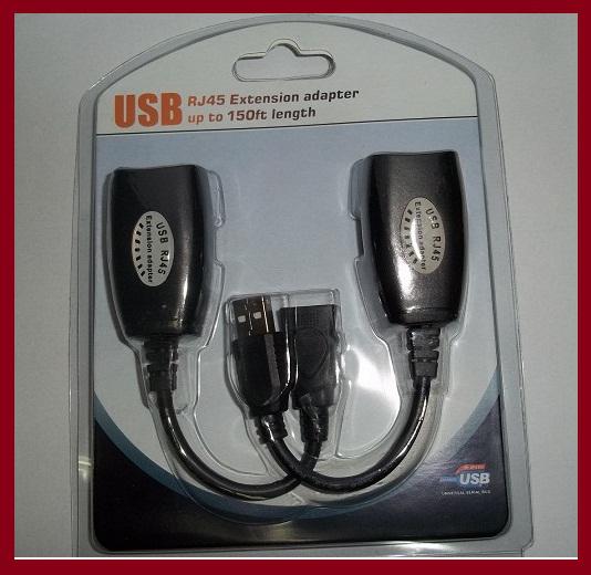 Retail packing USB Extension Cable over Cat5e usb extender Adapter