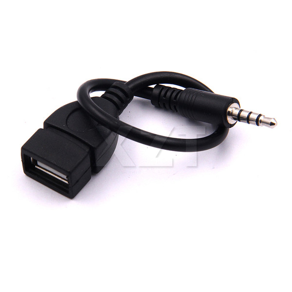 2017 Newest Hot 3.5mm Male Audio AUX Jack to USB 2.0 Type A Female OTG Converter Adapter Cable