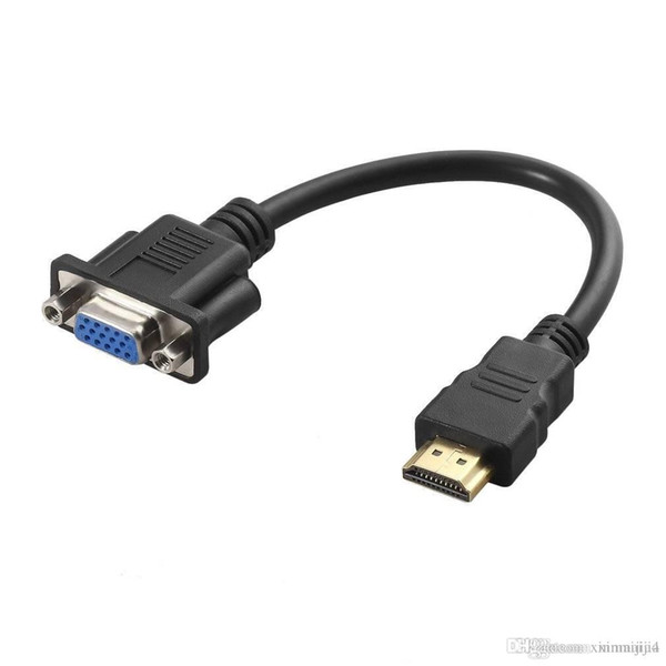 HDMI Male To VGA D-SUB 15 pins Female Video AV Adapter Cable For HDTV Set-Top