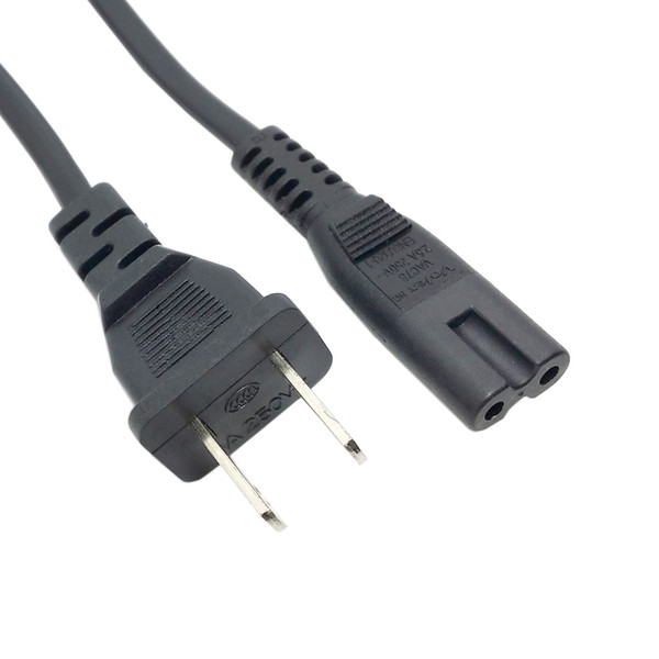 2-prong 2 Outlets Cord IEC320 C7 for Laptop Notebook Tablet USA Plug Power Supply Cable