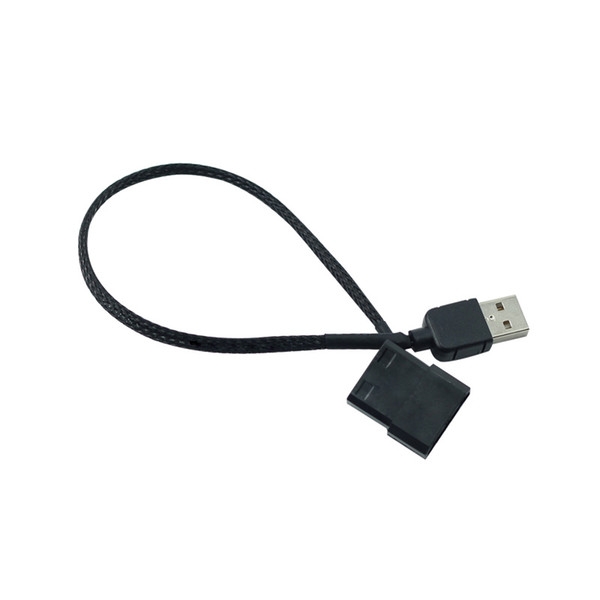 1 PCS USB to 4-Pin 5V USB Sleeved Fan Power Adapter Cable, USB to 4 Pin Case Fan Adapter Connector Cable