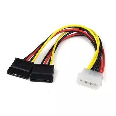 1PCS SATA Power Cable Splitter Molex 4pin to Serial ATA 15pin x 2 Male Female Y Hard Drive Cables