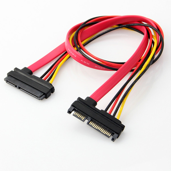 1PCS Male to Female 7+15 Pin SATA extension cord 7P data transfer 15P Power supply SATA Cable 22Pin SATA Line 30cm 1FT