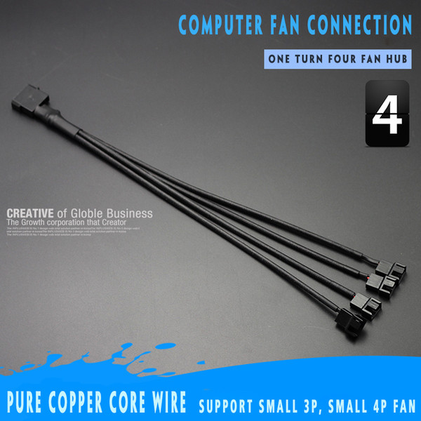 Fan Cable Splitter Power Cable 12V 40cm 4pin IDE Molex to 4-Port 3Pin/4Pin Cooler Cooling Fan Splitter Power Cable for Computer