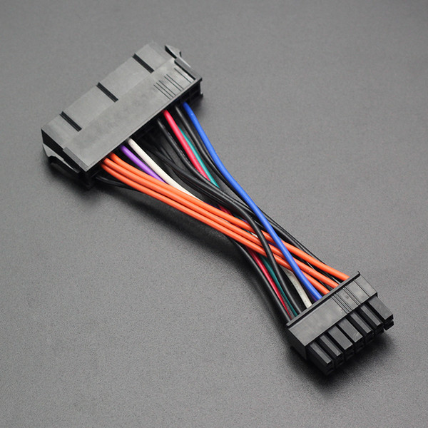 100 PCS 24 Pin to 14 Pin ATX PSU Main Power Adapter Braided Sleeved Cable for IBM/Lenovo PCs and Servers