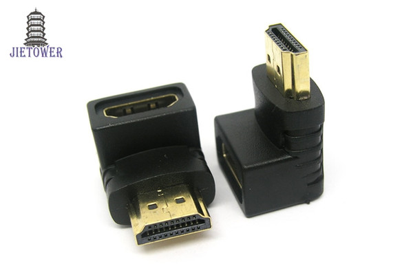 500pcs/lot L-type Right-angle 90°Turning Head HDMI Male to Female High-Definition Converter Cable For Computer Set-top Box Connecting