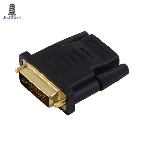 300pcs/lot DVI To HDMI DVI 24+1 Male to HDMI 19Pin Female Gold-Plated NEW M-F Adapter Converter for HDTV