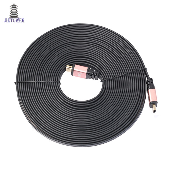 300pcs/lot 1m/1.8m/3M/5M/10M HDMI Cable V2.0 with 4K 30AWG HD 18Gbps 3D Audio Return Ethernet HDMI Flat Cable Home Gaming Xbox