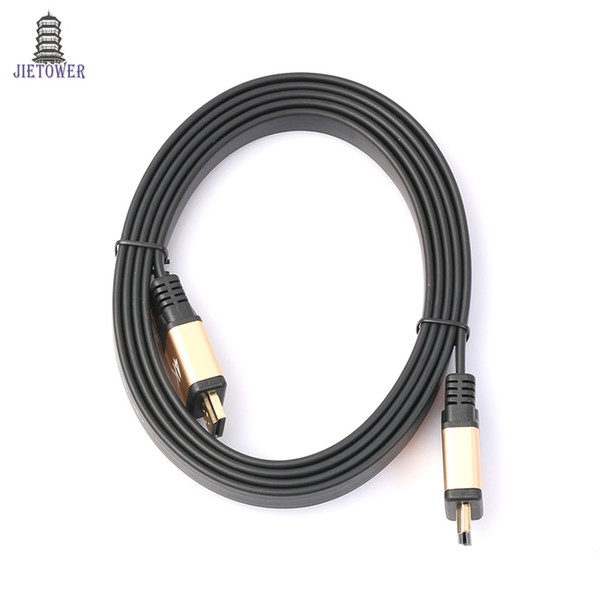 50pcs/lot Gold Plated HDMI Flat Cable HDMI 2.0 (4K x 2K) High Speed Ethernet Support Video 4K 2160p HD 1080p 3D 1m 1.8m 3m 5m 10m