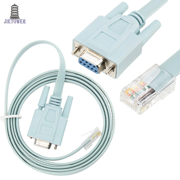 9 Pin DB9 COM Serial RS232 to RJ45 Cat5 Ethernet LAN Console Cable Switch Line For Routers