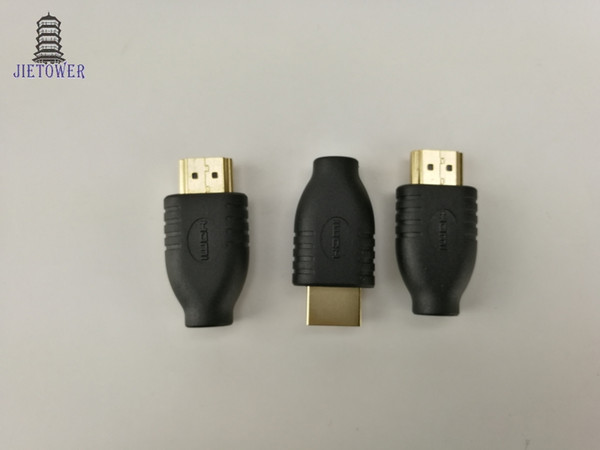 500pcs/lot Universal Standard HDMI Male Type A to Micro HDMI Type D Female Socket Adapter Converter Travel Power Charger Black