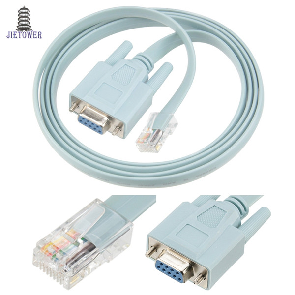 300pcs/lot DB9 to RJ45 Connector Network Cable for Cisco Switch Router Blue Serial port Console Cable Rollover Cable Serial