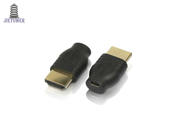 100pcs/lot 2-in-1 HDMI male to Micro HDMI female Mini Transfer Head For cinema, projector, game, set-top box, notebook, mobile phone