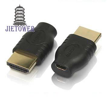 300pcs/lot 2-in-1 HDMI male to Micro HDMI female Mini Transfer Head For cinema, projector, game, set-top box, notebook, mobile phone