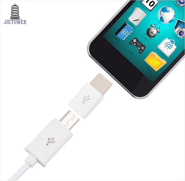 100pcs/lot micro A female to USB C male USB-C Type-C to Micro USB Data Charging Adapter For ZUK Z2 Huawei P9 Plus Honor 8 Xiaomi nexus 100