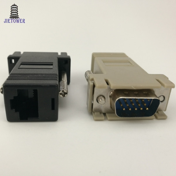 High Quality Network Cable Adapter VGA Extender Male To LAN CAT5 CAT5e CAT6 RJ45 Female