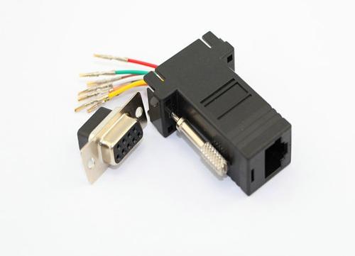 High quality black DB9 Female to RJ45 Female RS232 Modular Adapter 500PCS/lot