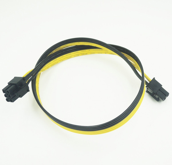 50pcs DHL free shipping High quality PCI-E 6pin to PCI-E 6pin splitter 18AWG extention power cable 50cm