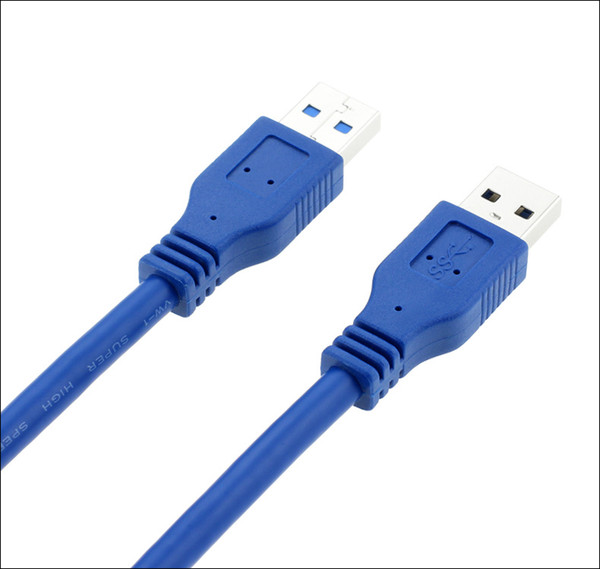 1M length super speed plated USB3.0 cable A male to A male Blue USB 3.0 extension Cable